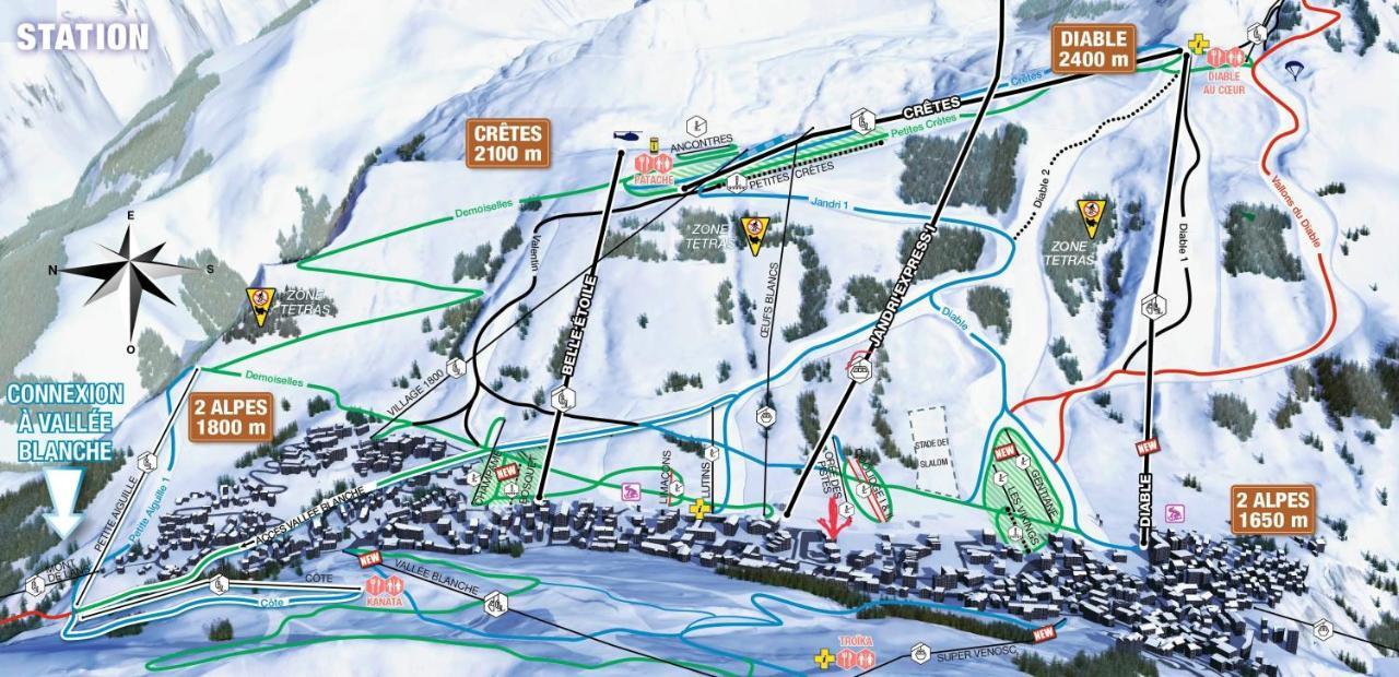 Résidence Plein Sud: Ski-in/Ski-out with Mountain Views Les Deux Alpes Exterior photo